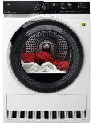 Produktbild von AEG Series 9000 TR9W75790, Freistehend, Frontlader, Wärmepumpe, Weiß, Drehregler, Berührung, LED