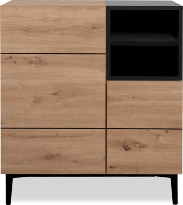 Image de CALICOSY - Buffet Haut 2 Portes 2 Niches L80 cm - Nola