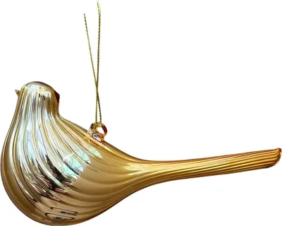 Productafbeelding van Kerstbal vogel goud 5x15 cm Uniplant