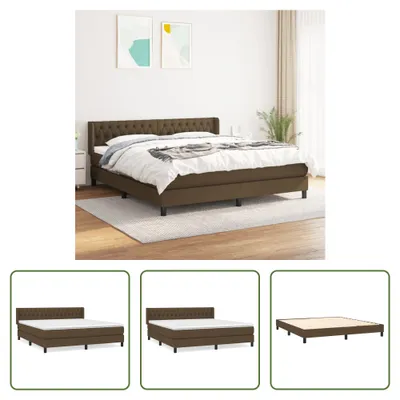 Produktbild von The Living Store Boxspringbett mit Matratze Dunkelbraun 180x200 cm Stoff