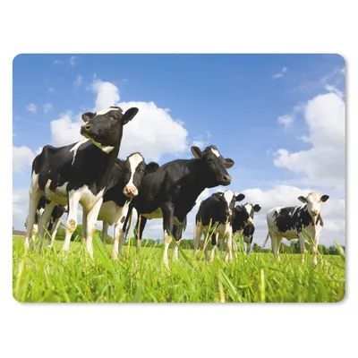 Produktbild von MuchoWow® Mauspad Mousepad Kuh - Gras - Wolken 23x19 cm - Mousepads - Maus Mat - Pad - Mausunterlage - Schreibtischunterlage - Mauspad