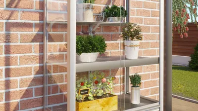 Produktbild von Vitavia Zusatzregal für Balkongewächshaus "Stad" aluminium eloxiert