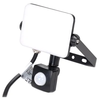 Produktbild von Glowster LED-Strahler mit mattierter Abdeckung und Bewegungsmelder mit schwarzem Gehäuse, 20 W, 6500 K