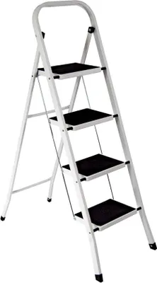 Image de Échelle à 4 marches en acier robuste, pliable et portable