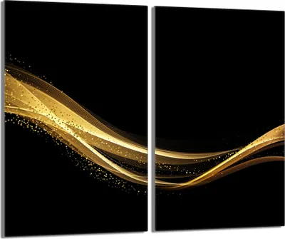 Immagine prodotto di Piastre copriforno 2 pezzi 30x52 Vetro copriforno in Vetroceramica, nero dorato