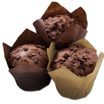 Produktbild von HSXL – Muffin-Tulpen-Formpapier – Cupcake-Tulpen – 100 Stück – Hell- und Dunkelbraun – Muffinpapier