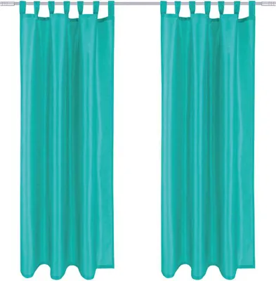 Produktbild von Gardine Alessia im 2er Pack blickdicht mit Schlaufen, Maße: 140x175cm, Farbe: Türkis