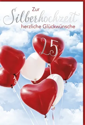Produktbild von Silberhochzeit - Glückwunschkarte im Format 11,5 x 17 cm mit