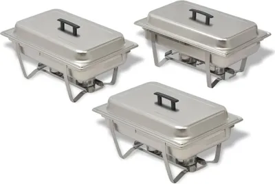 Produktbild von vidaXL Chafing Dish Set 3-tlg. Edelstahl