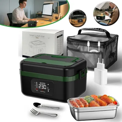 Produktbild von Elektrische Lunchbox mit Akku, 1L, 6 Temperaturstufen, für Büro, Baustelle, Auto, Camping