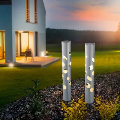 Produktbild von esotec Solarstecker für außen FANTASY LIGHT 48 2er SET ALUMINIUM IP44 102132