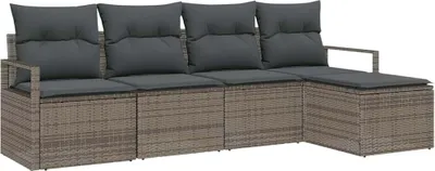 Image de Ensemble de Canapés 5 pcs Gris polyrotin