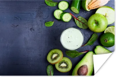 Produktbild von MuchoWow® Poster Smoothie - Obst - Grün 180x120 cm - Fotoplakat