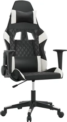 Produktbild von Gaming-Stuhl mit Massagefunktion Schwarz und Weiß Kunstleder