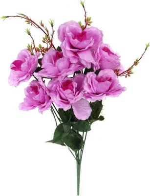 Produktbild von Strauß aus 7 künstlichen Rosen, Heidekraut, 70 cm