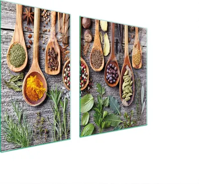 Produktbild von Glasplatte und Schneidebrett 100x52 Gewürze