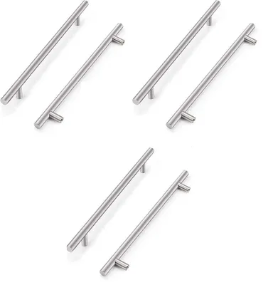 Obrázok produktu pre Kľučky na kuchynské skrinky a nábytok, z brúsenej nehrdzavejúcej oceli, 6 kusov, 160 mm, vhodné na skrinky