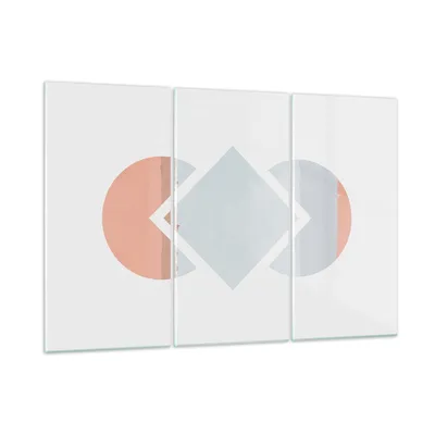 Produktbild von Bilder auf glas - 3 Teile - Stück Geometrisch Diamant - 165x110cm - Glasbilder - Wandbilder - Bilder - Wanddekoration aus Glas - Glas Bilder - Wandbild auf Glas - GCE165x110-4690