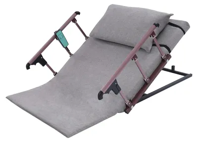 Produktbild von Elektrische Bett-Rückenstütze - Verstellbarer Rückenlift - Neigung 2–80° - Tragkraft 159 kg - Fernbedienung - DC-Motor - Metallrahmen - Für häusliche Pflege - Hellgrau