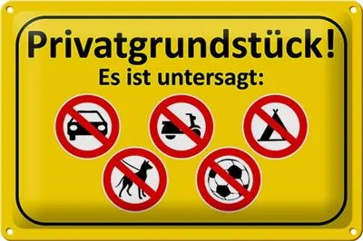 Produktbild von Blechschild Hinweis 30x20cm Privatgrundstück Es ist untersagt