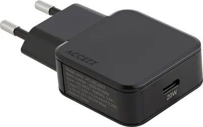 Produktbild von Accezz Ultra Slim GaN Ladegerät - USB-C - 20 W - Schwarz