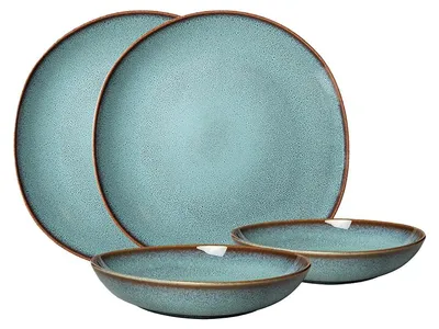 Image de Service de table "Tafelset" 4 pièces, glaçage glacé, collection "like." de Villeroy & Boch. En grès. Fabriqué en Europe. Numéro d'article : ?1042828548. Code EAN : 4003686437326