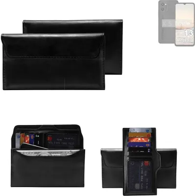 Produktbild von K-S-Trade Handy Hülle kompatibel mit UMIDIGI C1 Plus Schutz Hülle Tasche Schutz Case Handytasche Kunstleder schwarz, 1x