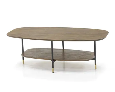 Produktbild von Maze MAZL06 Retro Kaffeetisch Akazienholz mit Metallbeinen 120x60x40 cm