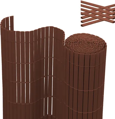 Zdjęcie produktu dla Jopassy PVC ekran prywatności mata ekran prywatności ogród ekran prywatności ogrodzenie balkonu ekran prywatności, odporny na promieniowanie UV ekran prywatności do ogrodu baseny balkon, brązowy (90 x 800 cm)