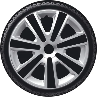 Produktbild von 13" Zoll Radkappen Schwarz/Silber Radzierblenden Radblenden PP 5153SB AutoStyle