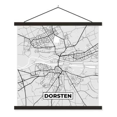 Produktbild von MuchoWow® Textilposter Karte - Stadtplan - Deutschland - Dorsten 60x60 cm mit schwarzem Rahmen - Posteraufhänger