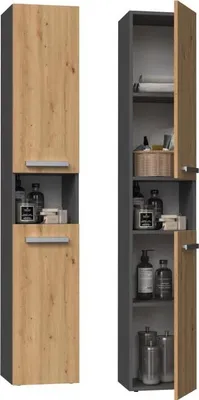 Produktbild von ADGO, Badezimmerschrank Nel I, Badezimmermöbel 31x174x30 cm, Antrazite Artisan