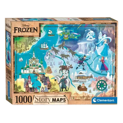Image de Clementoni Wereldkaart Puzzel Disney Frozen, 1000st.