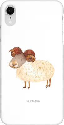 Produktbild von Mr. & Mrs. Panda Iphone XR Handyhülle Sternzeichen Widder - Weiß - Geschenk, Premium Kunststoff, Schafbock, Handy Case, Bock, Geburtstag April, März