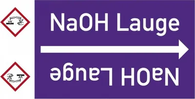 Produktbild von Dreifke® Rohrleitungsband NaOH, DIN 2403, ab Ø 15mm, violett/weiß, 33m/Rolle