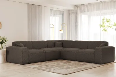 Produktbild von Ecksofa Designersofa CELES PREMIUM in Stoff Sven Braun Seite Universal