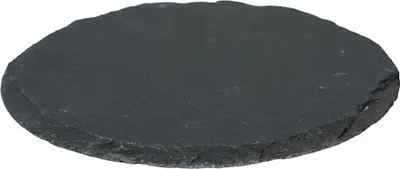 Produktbild von SCHIEFER-DEKOPLATTE. RUND. 10cm. Kanten GEBROCHEN.