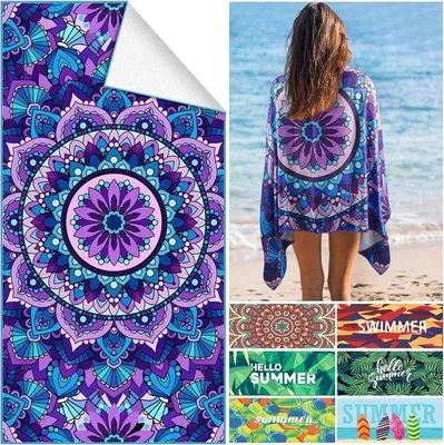 Produktbild von Famanu Strandhandtuch XXL 90 x 180 cm - Mikrofaser, schnelltrocknend, tragbar