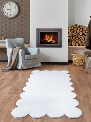 Productafbeelding van Conceptum Hypnose, Laser - Pluche vloerkleed, wit, 80 x 150 cm, 100% polyester