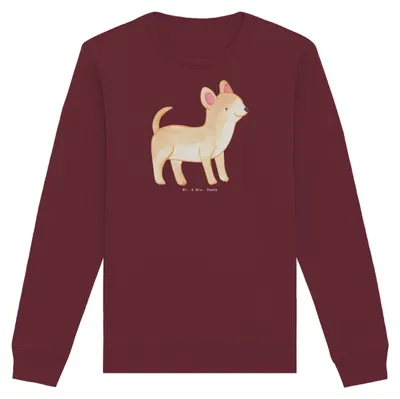 Produktbild von Mr. & Mrs. Panda Rundhals Pullover Chihuahua Moment Größe XL - Burgundy - Geschenk, Baumwoll, Sweater, Bio, Sweatshirt, Pulli
