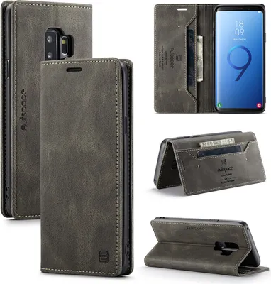 Produktbild von Galaxy S9 Plus Brieftasche Hülle, Retro Kunstledertasche Stand Schutzhülle für Samsung Galaxy S9 Plus Kupfer