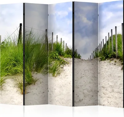 Produktbild von 5-teiliger Doppelseitiger Vlies Paravent - Path to the Sea II 225x172 cm c-B-0341-z-c
