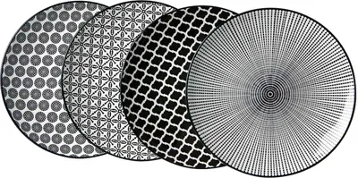 Produktbild von Ritzenhoff & Breker Takeo Teller, 4-tlg., Speiseteller, Essteller, Porzellan, Schwarz, Ø 26.5 cm, 47431