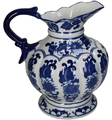 Produktbild von HD Collection Vase Porselein Blau 23,5x19,5x25cm