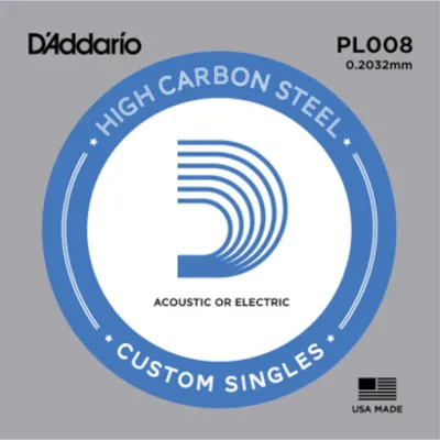 Image de D'Addario PL008 - acier lisse .008