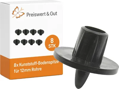 Produktbild von 8x Kunststoff-Bodenspitze 19mm für 12mm Rohre als Zeltzubehör für Aufstellstange Zeltstabspitze und Zeltstabdorn Schwarz