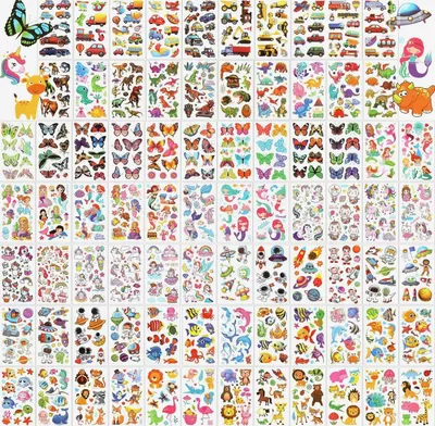 Produktbild von Temporäre Kinder Tattoos, 80 Blatt, bunte Muster