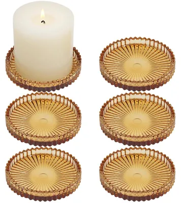 Image de Omgoods - Ensemble de 6 bougeoirs ambrés pour bougies pilier