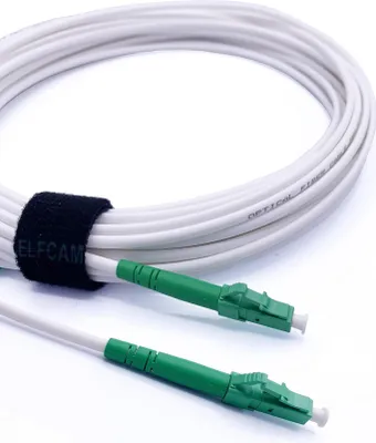Immagine prodotto di Elfcam - Cavo in fibra ottica LC/APC - LC/APC - 0,5 m (bianco), cavo patch simplex monomodale 9/125 µm LSZH