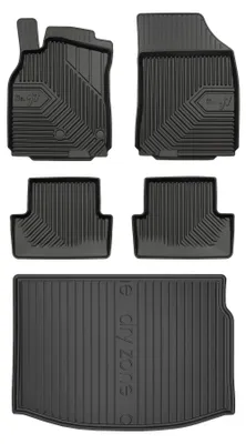 Produktbild von Gummimatten + Kofferraumwanne für Renault Megane III 2008-2016 (Schrägheck, Standard-Kofferraum) – Schwarz, passgenau – Wielganizator